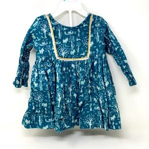 6-12 months peek green dress